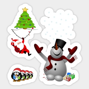 Funny merry christmas and happy new year Sticker